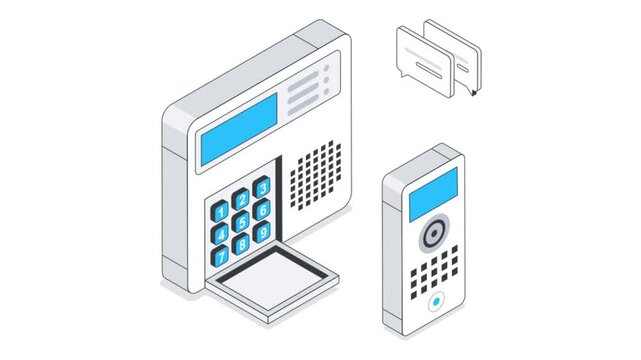 Intercom Isometric Animation. 