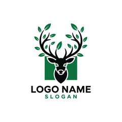 Obraz premium Deer Logo Design Vector, Unique and Professional Deer Logo Design, Deer Silhouette 