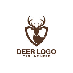Obraz premium Deer Logo Design Vector, Unique and Professional Deer Logo Design, Deer Silhouette 