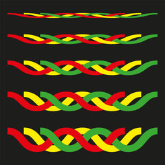 Decorative twisted rope borders. Colorful braided frame elements. Vector ornamental strips. Horizontal border collection. © Сергей Полякевич