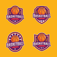 basketball set of badges and labels 