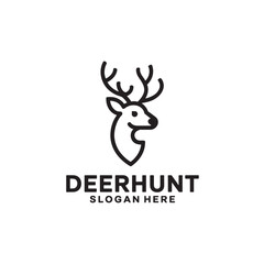 Deer Logo Design Vector, Deer Silhouette 