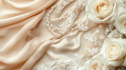 Delicate Pastel Roses and Fabric