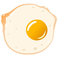 Minimalist Sunny Side Up Egg, simple illustration of menu, breakfast
