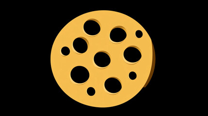 Emmental or Swiss cheese illustrated in flat style, perfect for culinary apps and web use.

