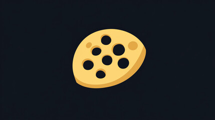 Flat color icon of Swiss or Emmental cheese, ideal for food-related apps and websites.


