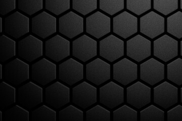 Black hexagonal stones. Abstract hexagon background.