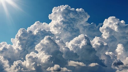 Close-Up of White Cumulus Clouds Against Clear Blue Sky 5