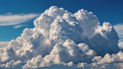 Close-Up of White Cumulus Clouds Against Clear Blue Sky 4
