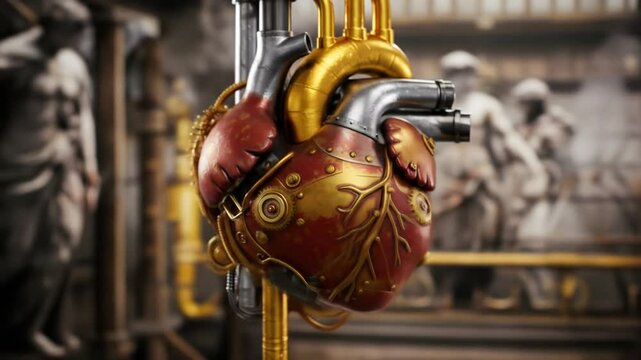 Steampunk heart design illustration