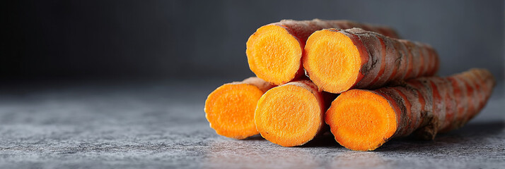 Golden turmeric roots glisten like earthy jewels, channeling Diwalis fiery glow and wellness rituals in rustic kitchens