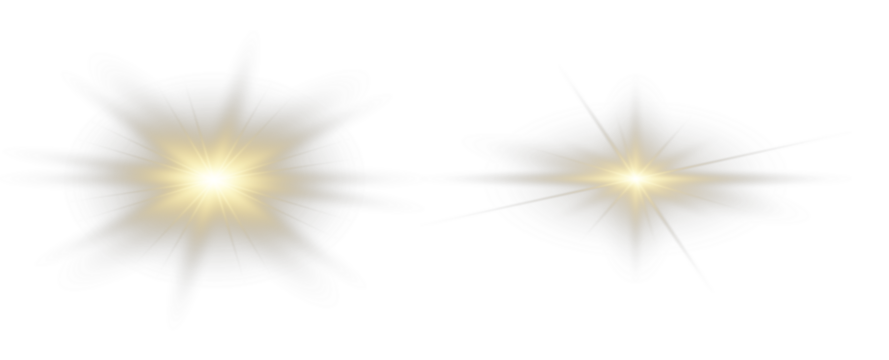 Shiny glow from gold flare on festive sun white light projection star glitter beam sparkling motion abstract background transparent

