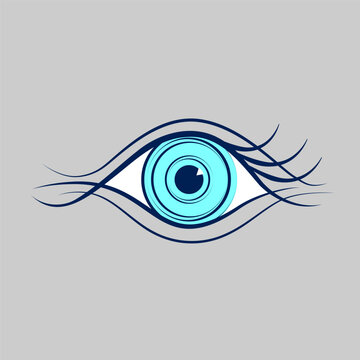 Stylized blue eye. Logo for ophthalmologist. Vector image.