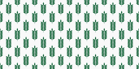 Green leaves decoration wallpaper pattern. Natural seamless pattern. Vector illustration.