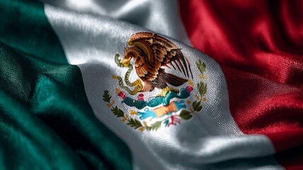 Silk flag of Mexico displayed with pride on Independence Day celebration