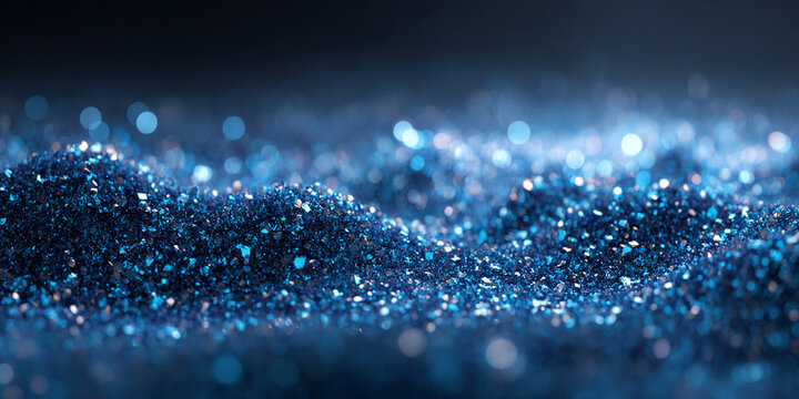Blue glitter texture background, sparkling, shimmering surface, creating a luxurious and elegant feel, ideal for festive designs or glamorous concepts