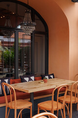 Charming outdoor seating area at a cozy cafe perfect for relaxing moments