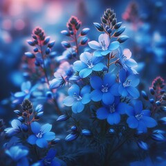 delicate lobelia with clusters of blue