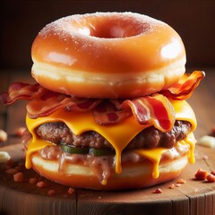 Donut Burger and savory