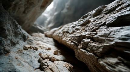 Crumbling ancient cave textures whisper tales of hidden labyrinths, inspiring spelunking dreams and Earth Day geological wonders