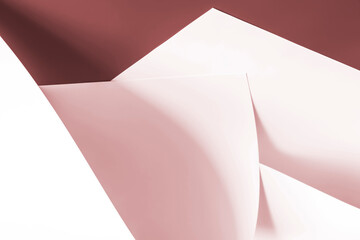 Pink sheets of paper as a background for creative design tasks.