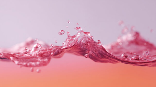 Pink liquid waves ripple like a surreal cherry breeze, evoking National Watermelon Day and whimsical hydrodynamics celebration