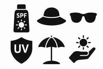 Sun Protection Essentials Icons