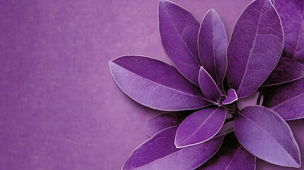 Vibrant purple leaves on textured backdrop