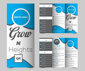 Corporate business trifold brochure flyer template. 
Modern, Creative and Professional tri fold brochure flyer vector design.
modern business trifold brochure flyer template
