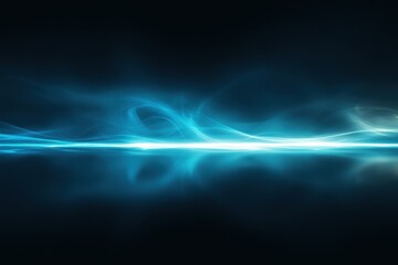 Glows of blue light streak across a dark background with wispy tendrils. Use this as an abstract background for design or technology projects.