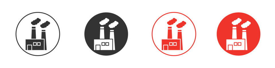 Industrial factory icon for logo, vector sign symbol for design