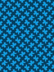 Repeating seamless pattern of blue letters T, vertical
