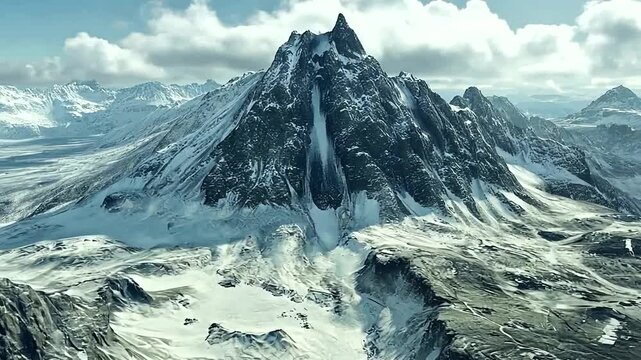Majestic Snow-Capped Mountain Landscape Scene
