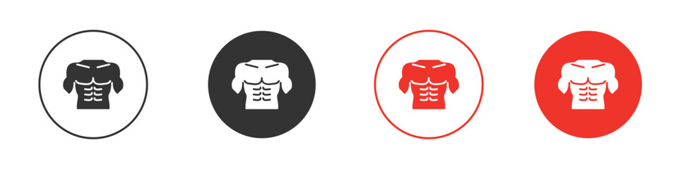 Male torso icon for logo, vector sign symbol for design