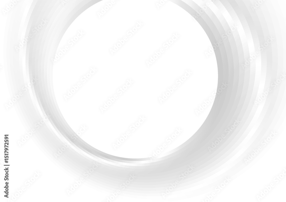 Aufkleber light grey and white smooth glossy wavy circle abstract geometric background. futuristic vector desi