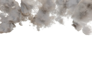 Abstract grayscale image depicting a hazy, coastal landscape with scattered bright specks,...