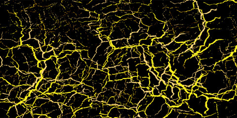 Abstract Bright yellow Grunge Texture In Black Background