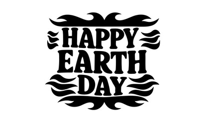 Obraz premium Happy Earth Day hand lettering vector illustration