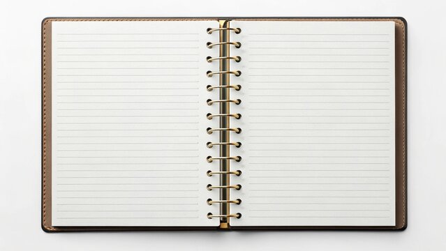 This crisp and versatile image features a blank journal or planner spread, offering ample space for text or design. Ideal for concepts related to new ideas, goal setting, daily tasks