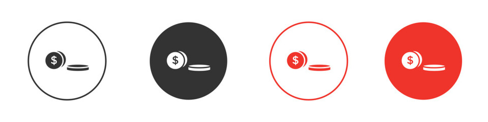 Fototapeta premium Money coin icon for logo, vector sign symbol for design
