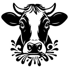 Dairy Cow Eating Grass.