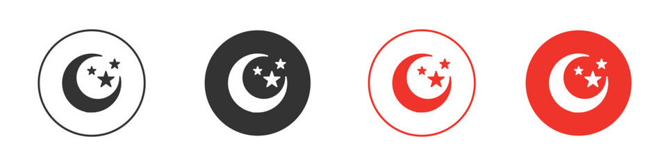 Moon stars icon for logo, vector sign symbol for design