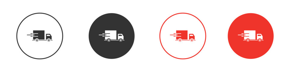 Moving truck icon for logo, vector sign symbol for design