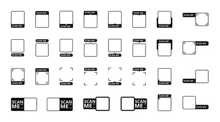 QR code set. Scan Me. Scan qr code icon. Template scan me Qr code for smartphone. Payment , QR code for mobile app, payment and phone. Vector illustration.