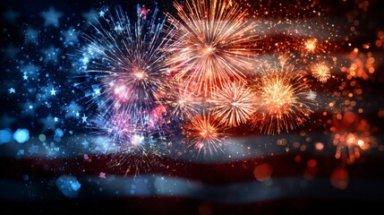 AI generated celebratory fireworks on background