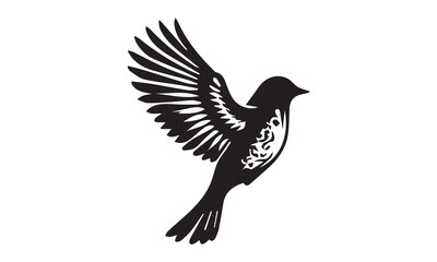 Bird set silhouette vector.