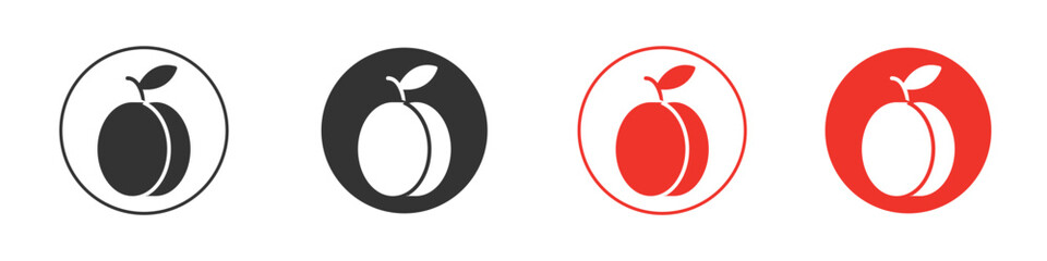 Plum icon for logo, vector sign symbol for design