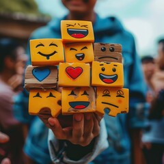 Creative illustration of online trend symbols such as memes, hashtags, and viral emojis, representing digital culture and internet expression. AI generated illustration.