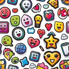 Creative illustration of online trend symbols such as memes, hashtags, and viral emojis, representing digital culture and internet expression. AI generated illustration.
