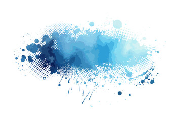 Splatter blue Paint Texture . Blue Spray Blot of Ink. Place illustration Over any Object to Create Grungy Effect . hand drawn. Not AI, Vector.